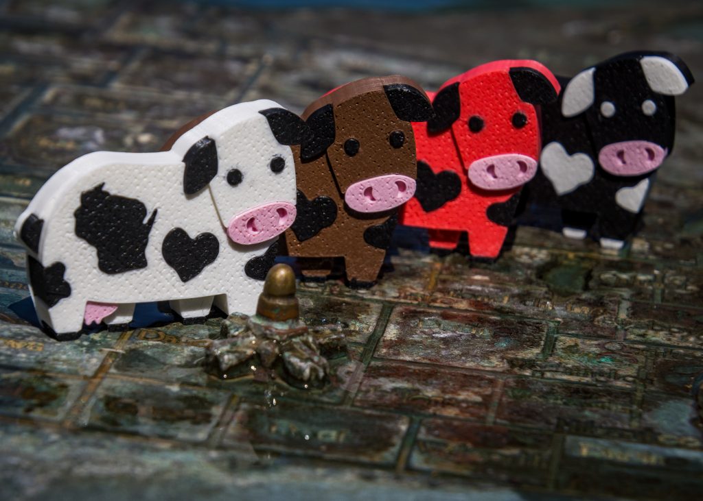 Mini Moo in four colors.